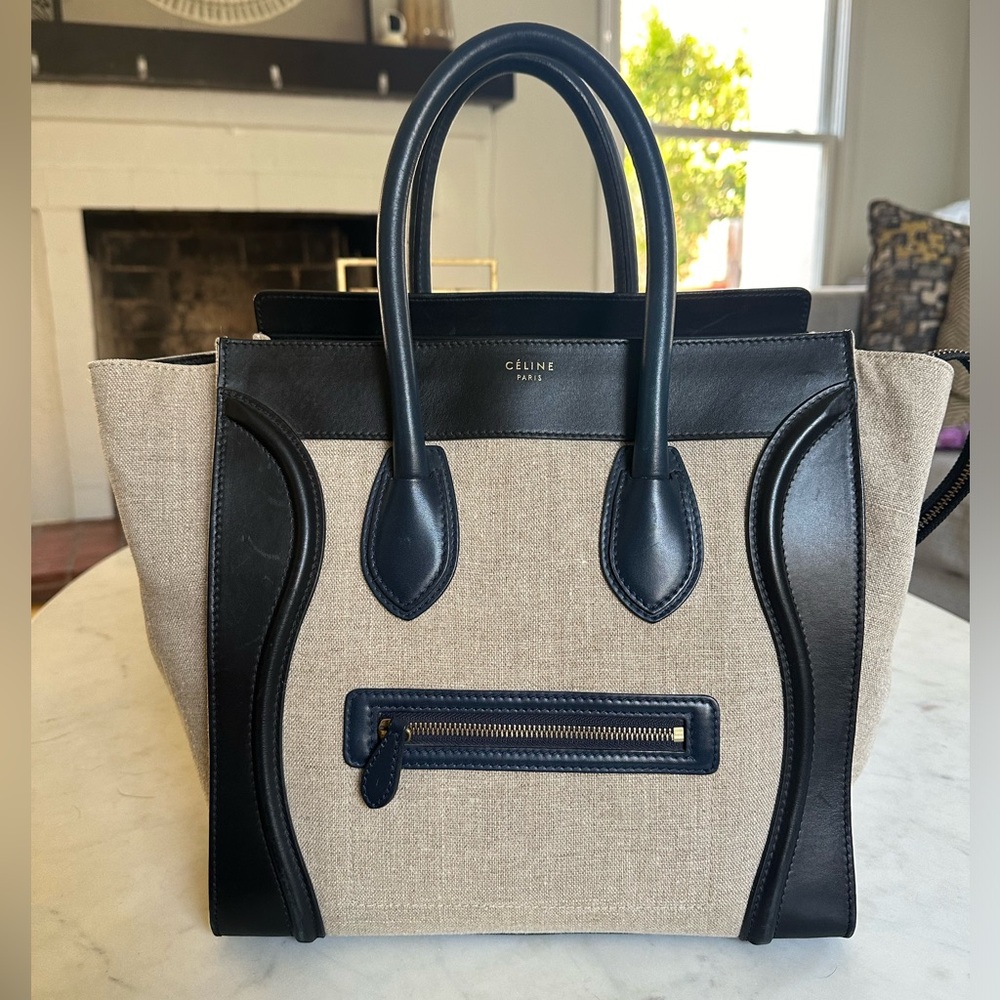 SALE Celine Luggage in good condition canvas calfin tri color.